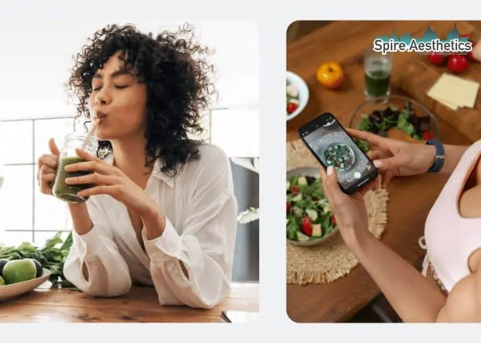 Image of woman looking into her diet and fat freezing Solihull to improve her health